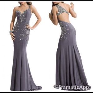 Women's gray one shoulder bodycon dress